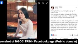 Một bài đăng trên trang NGỌC TRINH hôm 5/2/2024 nói lời cảm ơn đến "Đảng, Nhà nước".