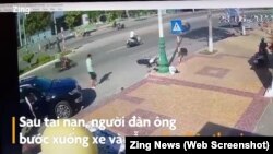 Hình ảnh trích xuất từ camera an ninh được Zing News đăng tải về vụ tai nạn trong đó thiếu tá quân đội Hoàng Văn Minh lái xe tông chết nữ sinh Hồ Hoàng Anh hôm 28/6 tại TP Phan Rang-Tháp Chàm ở Ninh Thuận.