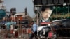 A policeman walks past a campaign truck of Imran Khan, Chairman of the Pakistan Tehreek-e-Insaf (PTI) political party, during what has been dubbed a "freedom march" in Islamabad August 22, 2014. Khan, who has been leading protesters trying to bring down P