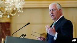 Ngoại trưởng Mỹ Rex Tillerson phát biểu tại buổi lễ công bố Báo cáo về Tình trạng Buôn người 2017, Washington, ngày 27 tháng 6, 2017.