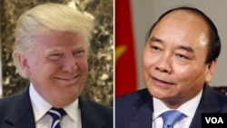 Tổng thống đắc cử Hoa Kỳ Donald Trump (bên trái) và Thủ tướng Việt Nam Nguyễn Xuân Phúc