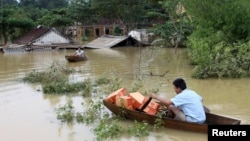 Lũ lụt ở huyện Hương Khê.