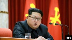 Tư liệu: Lãnh tụ Triều Tiên Kim Jong Un. Ảnh chụp ngày 12/1/2016. EPA/RODONG SINMUN 