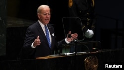 Tổng thống Hoa Kỳ Joe Biden phát biểu tại LHQ hôm 21/9/2021.