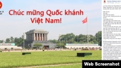 Lời chúc mừng của Tổng thống Đức trên trang Facebook của cơ quan đại diện ngoại giao của Berlin ở Hà Nội.