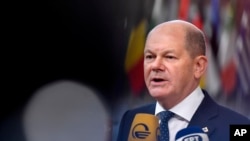 Thủ tướng Đức Olaf Scholz phát biểu tại Brussels, hôm 20/10/2022. 