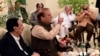 This photo released by Pakistan's Muslim League shows ousted Pakistani Prime Minister Nawaz Sharif addressing party members in Islamabad, Pakistan, July 29, 2017.