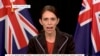 Thủ Tướng New Zealand Jacinda Ardern tại cuộc họp báo ở Wellington, ngay sau hai vụ xả súng ở Chrischurch, New Zealand, ngày 15/3/2019. (TVNZ via AP)