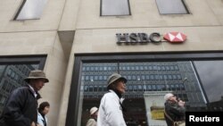 Trụ sở của ngân hàng HSBC ở trung tâm London.