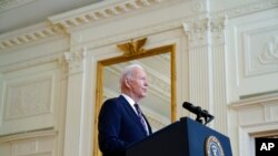 Tổng thống Joe Biden phát biểu về Ukraine tại Tòa Bạch Ốc, ngày 22/2/2022.