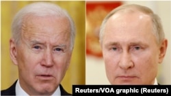 Ảnh phối hợp: Tổng thống Mỹ Joseph Biden (trái) và Tổng thống Nga Vladimir Putin.