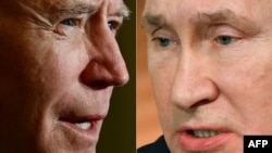 Ảnh phối hợp Tổng thống Mỹ Joe Biden và Tổng thống Nga Vladimir Putin.