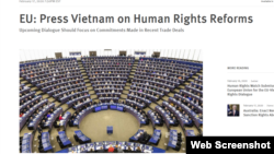 Tư liệu: HRW kêu gọi EU gây sức ép để Việt Nam cải cách nhân quyền, ngày 18/02/2020. Photo HRW